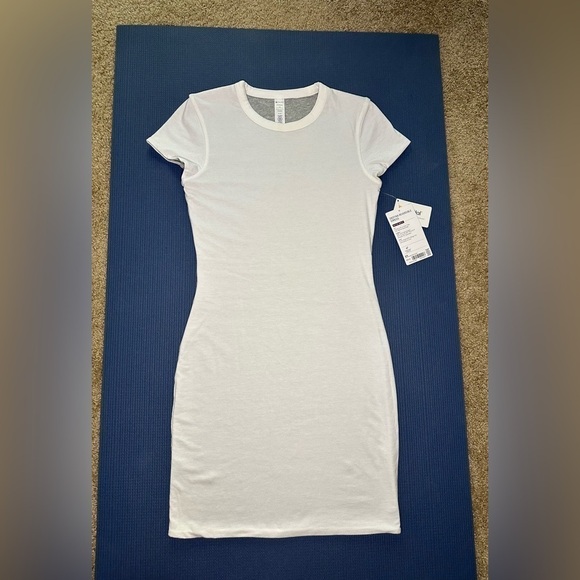 NEW Reversible Athleta Destina dress white heather gray scoop neck lenzing modal - Picture 4 of 9